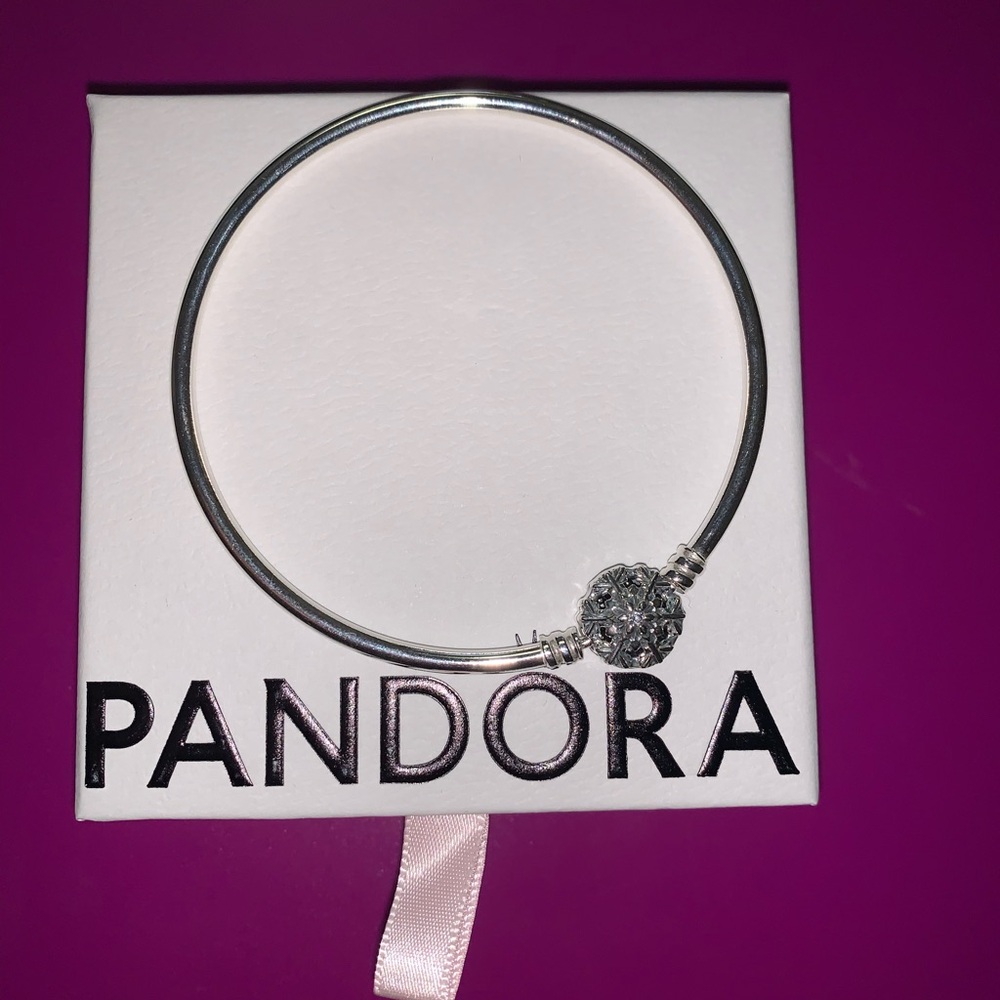Pandora Silver Bangle with Signature Clasp